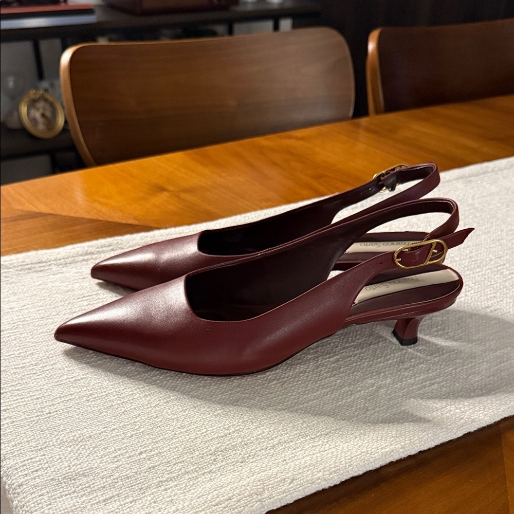 Franco Sarto Burgundy Slingback Heels